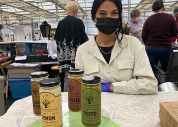 Danielle Veneruzzo, Rebel Salad, with their salad dressings.